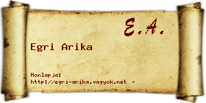 Egri Arika névjegykártya